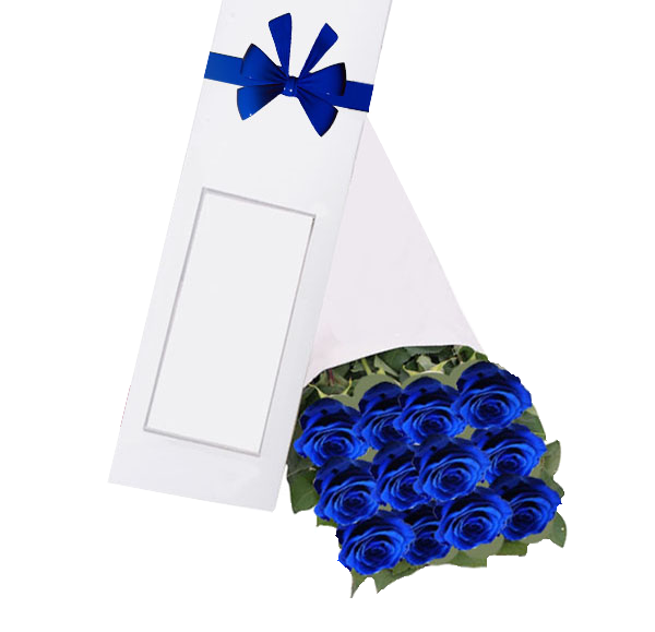 Caja de 12 Rosas Azules